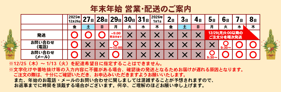 年末年始休業期間のお知らせ【RealStyle】