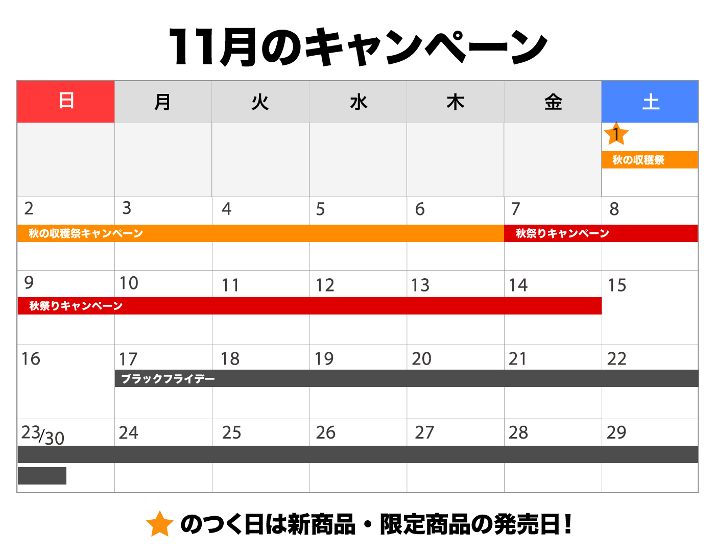 11月のキャンペーンスケジュール