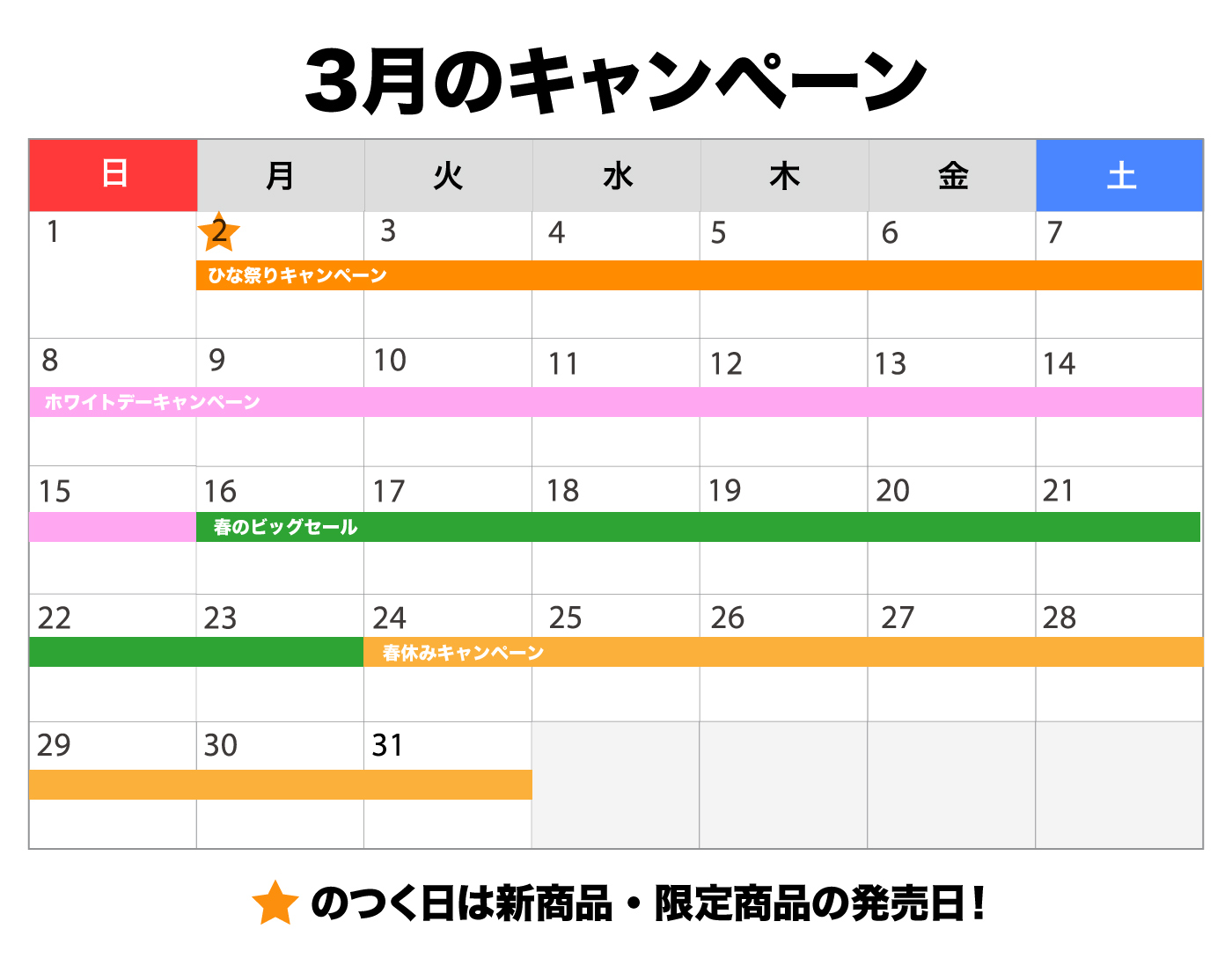 
キャンペーンスケジュール