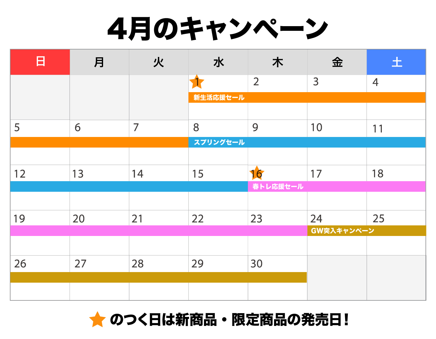 
キャンペーンスケジュール