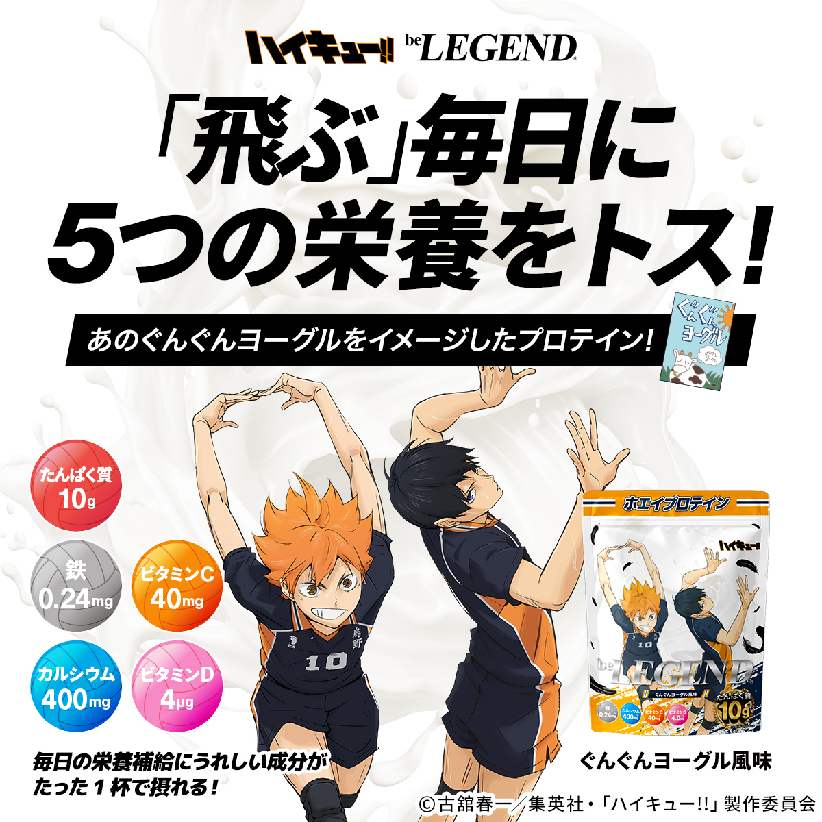 WPCプロテイン ハイキュー!! ぐんぐんヨーグル風味 スプーン付き【300g】