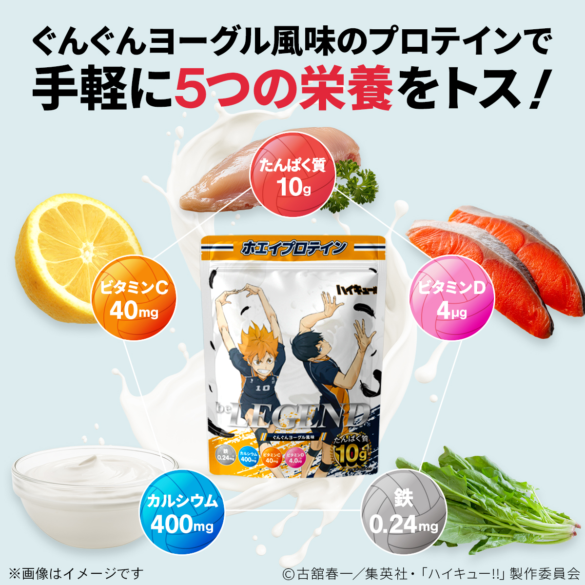 WPCプロテイン ハイキュー!! ぐんぐんヨーグル風味 スプーン付き【300g】